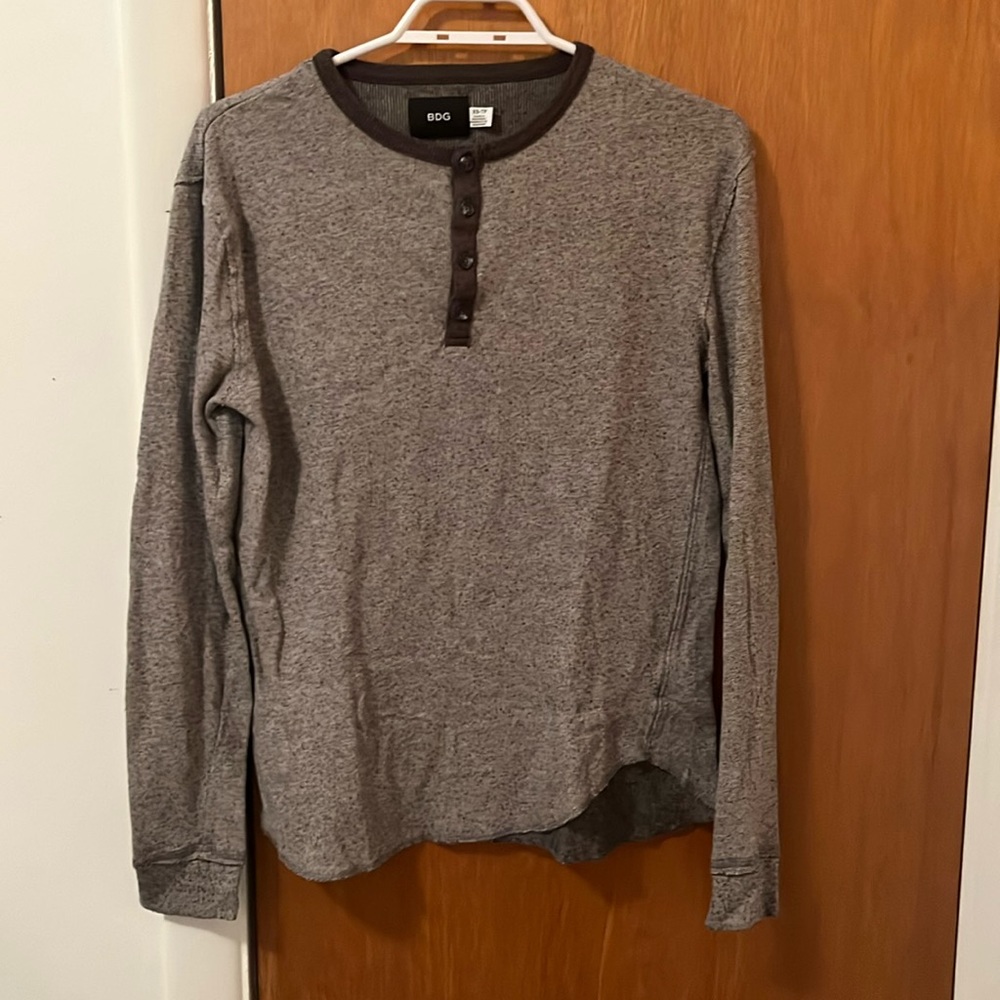 BDG (urban outfitters), xs men’s Henley, heather grey